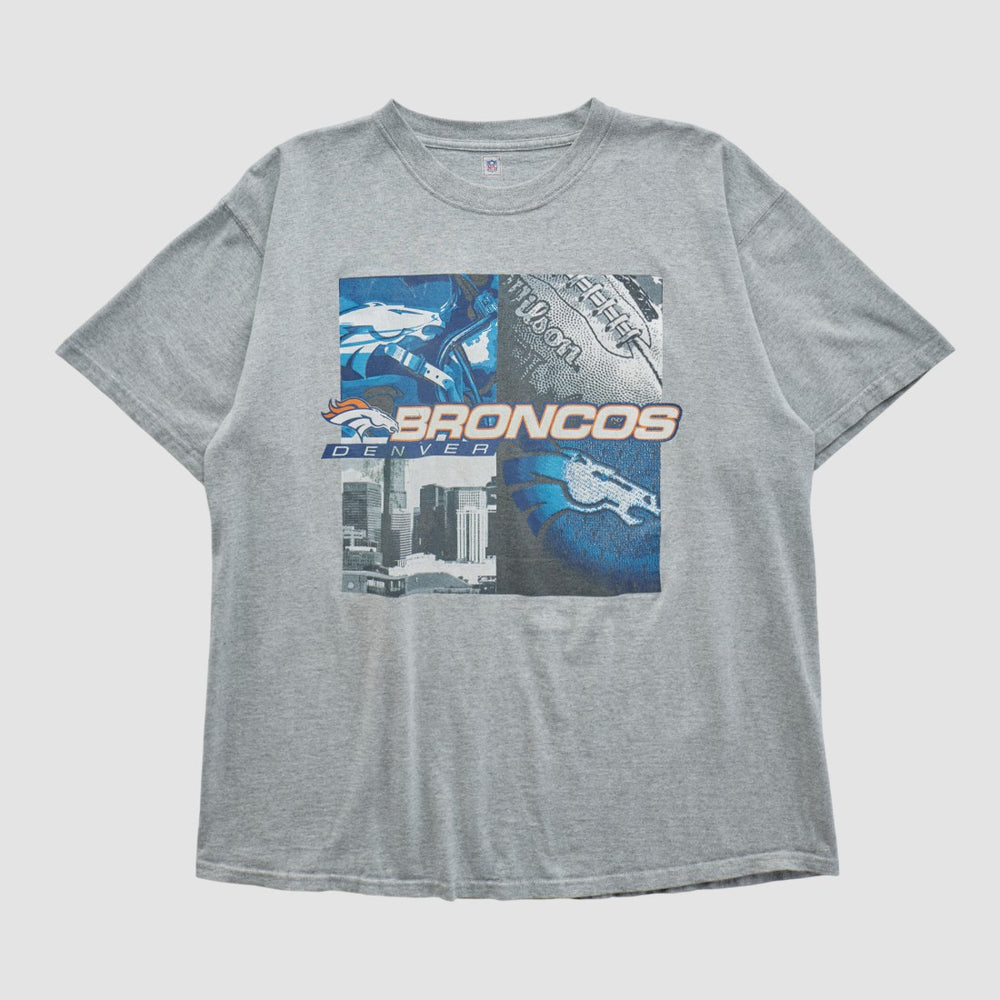 Denver Broncos NFL 2000s T-shirt - Heather Gray Vintage - Fanatics