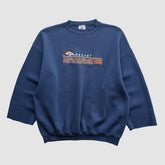 Denver Broncos Logo Athletic 90s Pullover Sweatshirt - Navy Vintage - Fanatics
