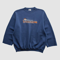 Denver Broncos Logo Athletic 90s Pullover Sweatshirt - Navy Vintage - Fanatics
