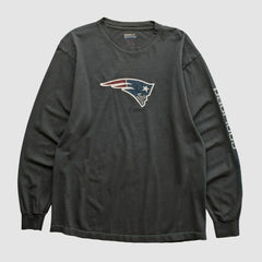 New England Patriots Reebok 2000s Long Sleeve T-shirt - Charcoal Vintage - Fanatics