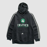 Adidas Boston Celtics 2010s Hooded Pullover Sweatshirt Black Vintage