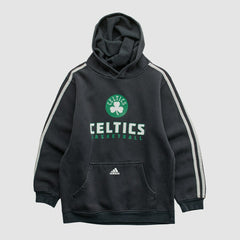 Adidas Boston Celtics 2010s Hooded Pullover Sweatshirt Black Vintage