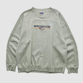 Denver Broncos Majestic 2000s Pullover Sweatshirt - Heather Gray Vintage - Fanatics