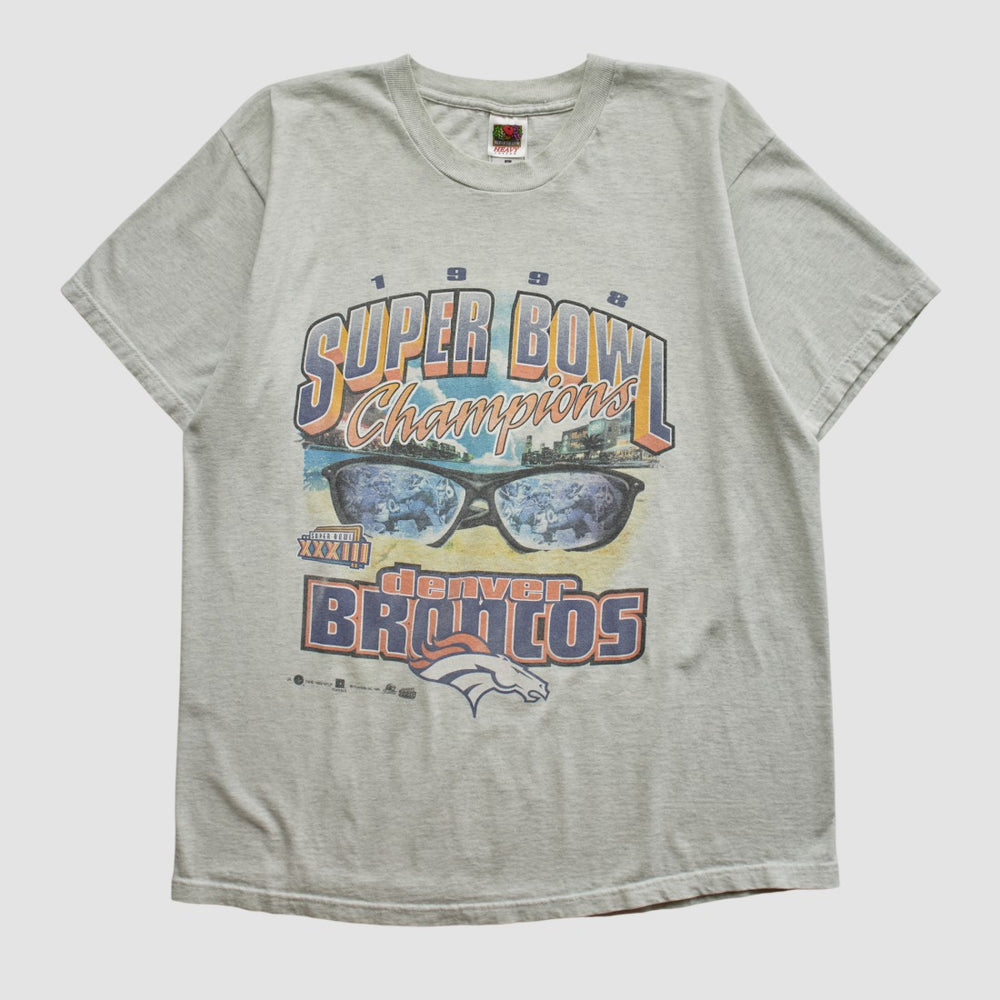 Super Bowl XXXIII Fruit of The Loom 1998 T-shirt - Heather Gray Vintage - Fanatics