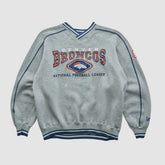 Denver Broncos Lee Apparel 90s Pullover Sweatshirt - Heather Gray Vintage - Fanatics