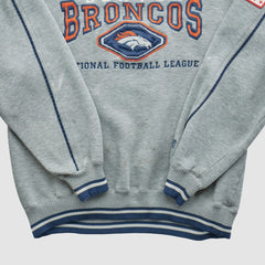 Denver Broncos Lee Apparel 90s Pullover Sweatshirt - Heather Gray Vintage - Fanatics