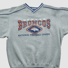 Denver Broncos Lee Apparel 90s Pullover Sweatshirt - Heather Gray Vintage - Fanatics
