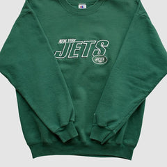 New York Jets Champion 2000s Pullover Sweatshirt - Green Vintage - Fanatics