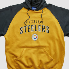 Pittsburgh Steelers Reebok 2000s Hooded Pullover Sweatshirt - Yellow Vintage - Fanatics