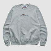 Denver Broncos Champion 2000s Pullover Sweatshirt - Heather Gray Vintage - Fanatics