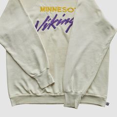 Minnesota Vikings Logo 7 80s Pullover Sweatshirt - White Vintage - Fanatics