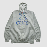 Indianapolis Colts NFL 2000s Hooded Pullover Sweatshirt - Heather Gray Vintage - Fanatics