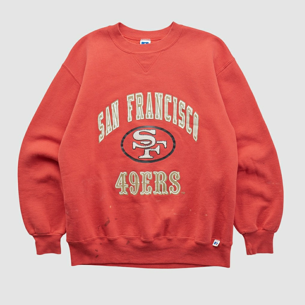 San Francisco 49ers Russell 90s Pullover Sweatshirt - Red Vintage - Fanatics