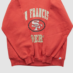 San Francisco 49ers Russell 90s Pullover Sweatshirt - Red Vintage - Fanatics