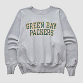Green Bay Packers Champion 2000s Pullover Sweatshirt - Heather Gray Vintage - Fanatics