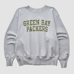 Green Bay Packers Champion 2000s Pullover Sweatshirt - Heather Gray Vintage - Fanatics
