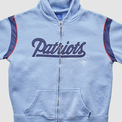New England Patriots Reebok 2000s Hooded Full Zip Sweatshirt - Light Blue Vintage - Fanatics