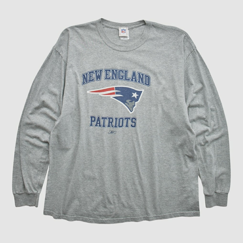 New England Patriots NFL 2000s Long Sleeve T-shirt - Heather Gray Vintage - Fanatics