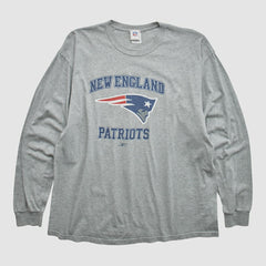 New England Patriots NFL 2000s Long Sleeve T-shirt - Heather Gray Vintage - Fanatics