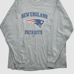 New England Patriots NFL 2000s Long Sleeve T-shirt - Heather Gray Vintage - Fanatics