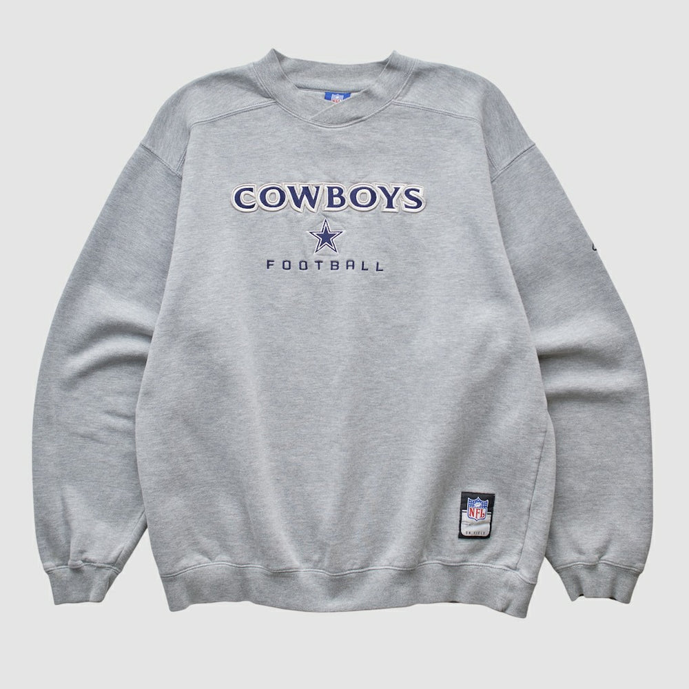 Dallas Cowboys Reebok 2000s Pullover Sweatshirt - Heather Gray Vintage - Fanatics