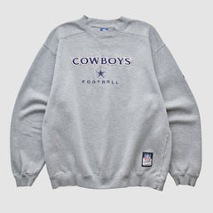 Dallas Cowboys Reebok 2000s Pullover Sweatshirt - Heather Gray Vintage - Fanatics