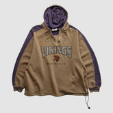 Minnesota Vikings Lee Sport 90s Hooded 1/4 Zip Sweatshirt - Clay Vintage - Fanatics
