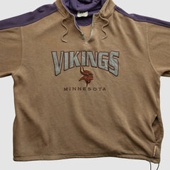 Minnesota Vikings Lee Sport 90s Hooded 1/4 Zip Sweatshirt - Clay Vintage - Fanatics