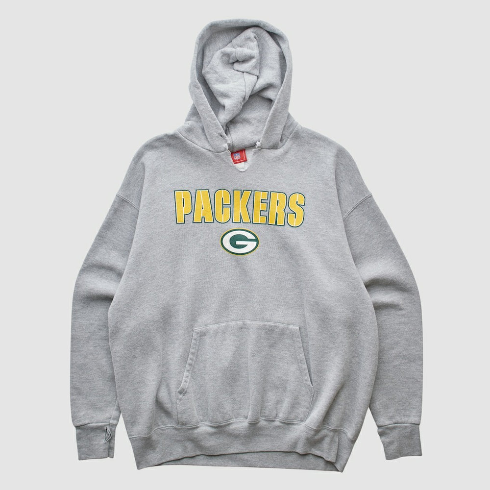Green Bay Packers NFL 2000s Hooded Pullover Sweatshirt - Heather Gray Vintage - Fanatics