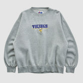 Minnesota Vikings Majestic 2000s Pullover Sweatshirt - Heather Gray Vintage - Fanatics