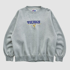 Minnesota Vikings Majestic 2000s Pullover Sweatshirt - Heather Gray Vintage - Fanatics