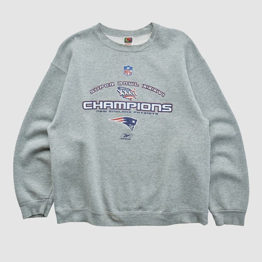 Super Bowl XXXVI Fruit of The Loom 2002 Pullover Sweatshirt - Heather Gray Vintage - Fanatics