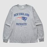 New England Patriots Reebok 2000s Long Sleeve T-shirt - Heather Gray Vintage - Fanatics