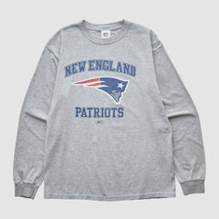 New England Patriots Reebok 2000s Long Sleeve T-shirt - Heather Gray Vintage - Fanatics
