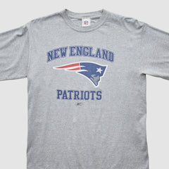New England Patriots Reebok 2000s Long Sleeve T-shirt - Heather Gray Vintage - Fanatics