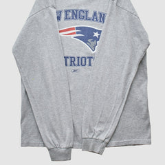New England Patriots Reebok 2000s Long Sleeve T-shirt - Heather Gray Vintage - Fanatics
