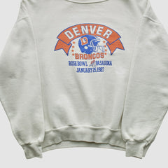 Denver Broncos Signal Sports 1987 Pullover Sweatshirt - White Vintage - Fanatics