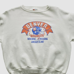 Denver Broncos Signal Sports 1987 Pullover Sweatshirt - White Vintage - Fanatics