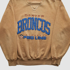 Denver Broncos 90s Pullover Sweatshirt - Tan Vintage - Fanatics