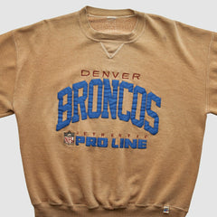 Denver Broncos 90s Pullover Sweatshirt - Tan Vintage - Fanatics