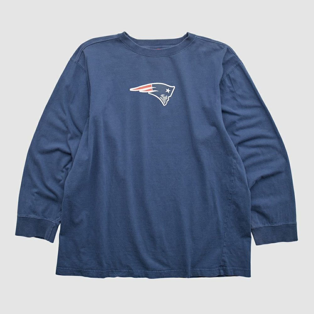 New England Patriots NFL 2000s Long Sleeve T-shirt - Navy Vintage - Fanatics