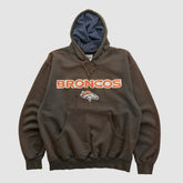 Denver Broncos Majestic 2000s Hooded Pullover Sweatshirt - Brown Vintage - Fanatics