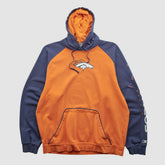 Denver Broncos Reebok 2000s Hooded Pullover Sweatshirt - Orange Vintage - Fanatics