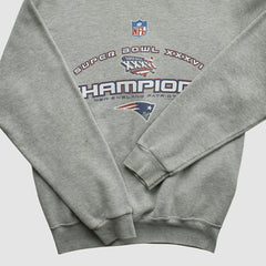 New England Patriots Lee Sport 2002 Pullover Sweatshirt - Heather Gray Vintage - Fanatics