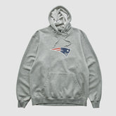 New England Patriots Reebok 2000s Hooded Pullover Sweatshirt - Heather Gray Vintage - Fanatics