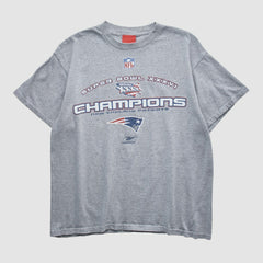 New England Patriots Reebok 2002 T-shirt - Heather Gray Vintage - Fanatics