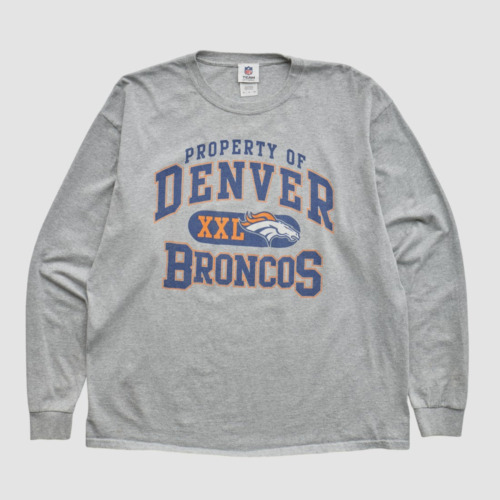 Denver Broncos NFL 2010s Long Sleeve T-shirt - Heather Gray Vintage - Fanatics