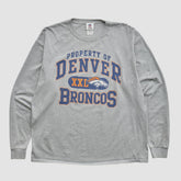 Denver Broncos NFL 2010s Long Sleeve T-shirt - Heather Gray Vintage - Fanatics