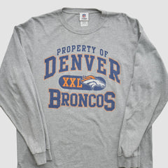 Denver Broncos NFL 2010s Long Sleeve T-shirt - Heather Gray Vintage - Fanatics