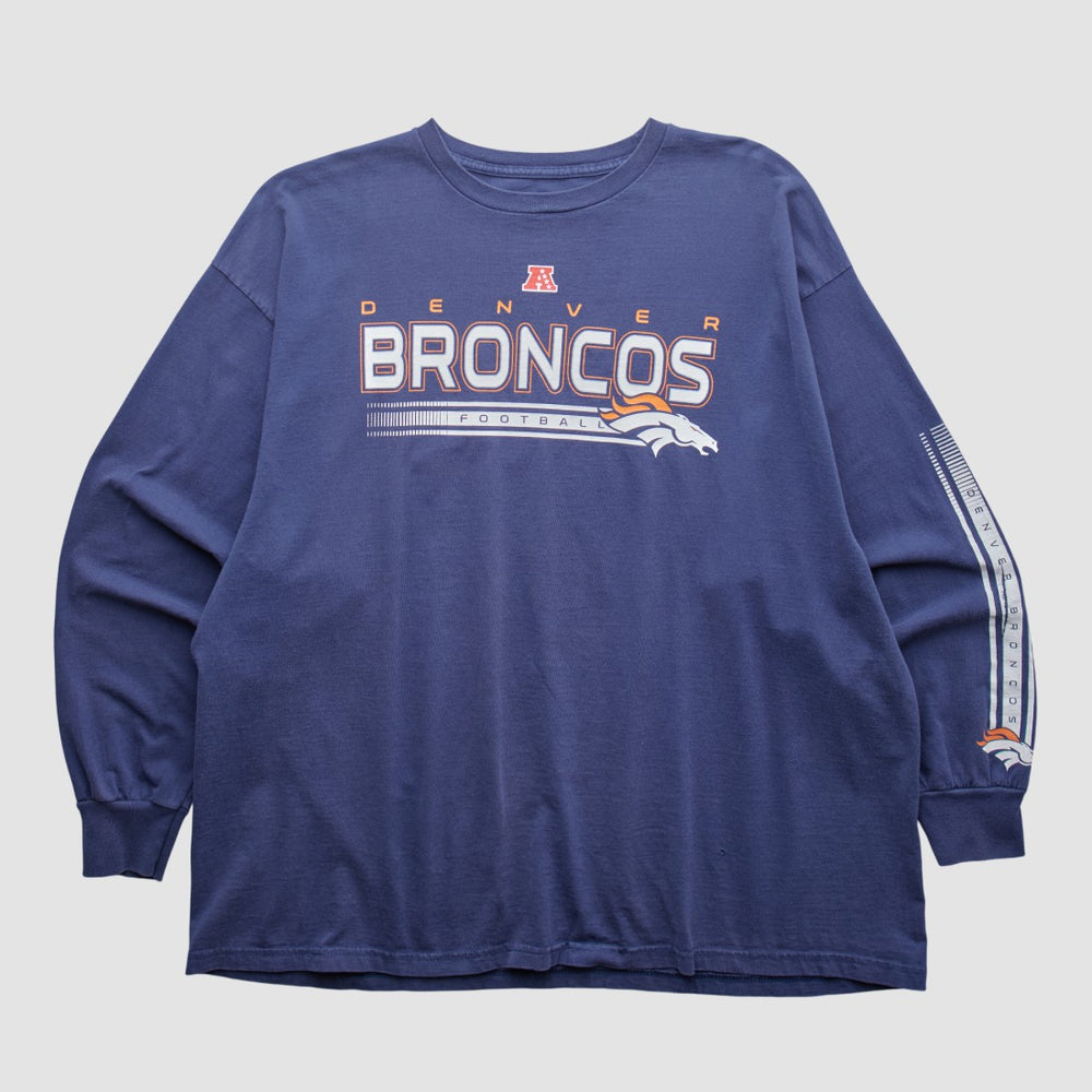 Denver Broncos NFL 2000s Long Sleeve T-shirt - Navy Vintage - Fanatics